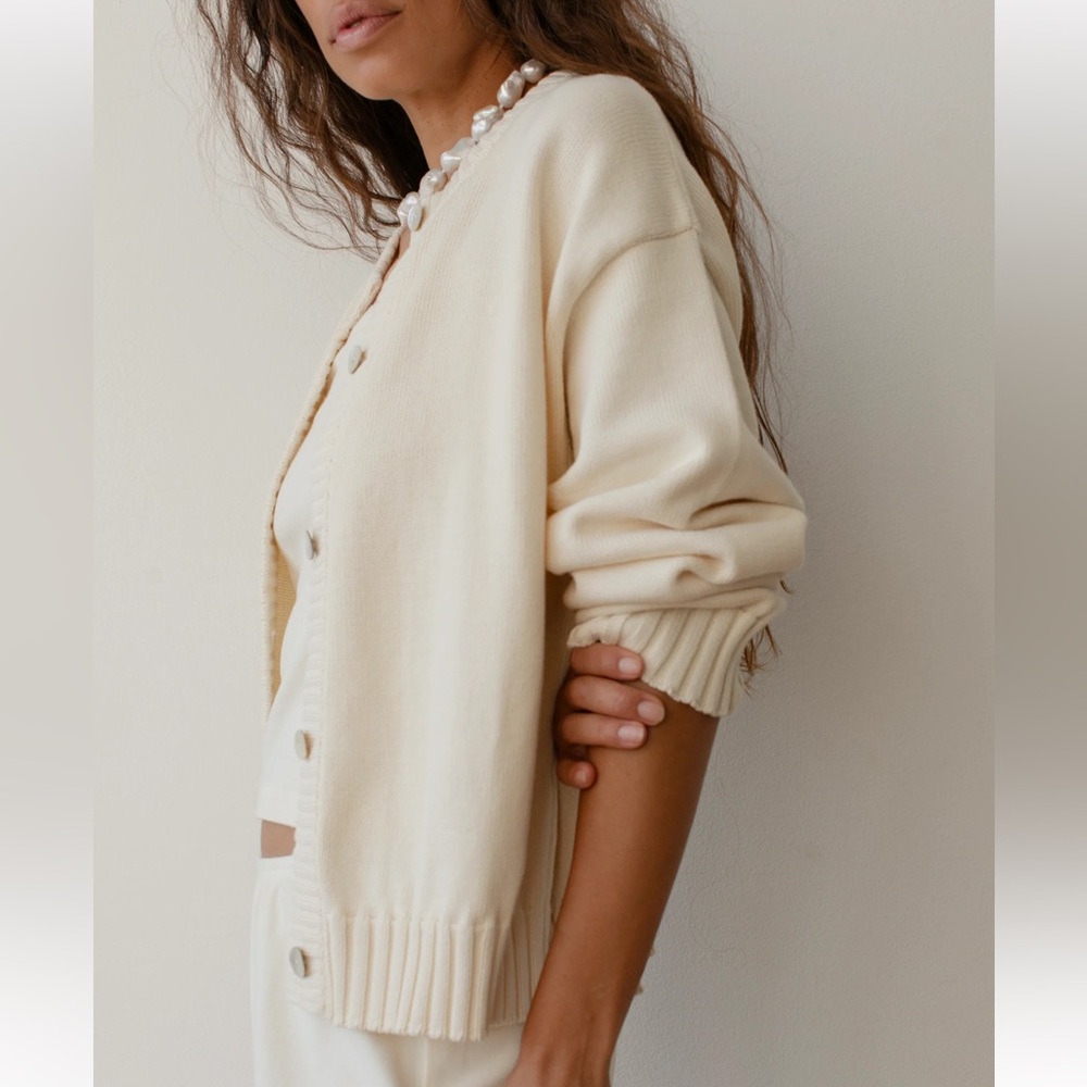 NWOT DONNI The Cotton Knit Cardigan - Picture 5 of 8